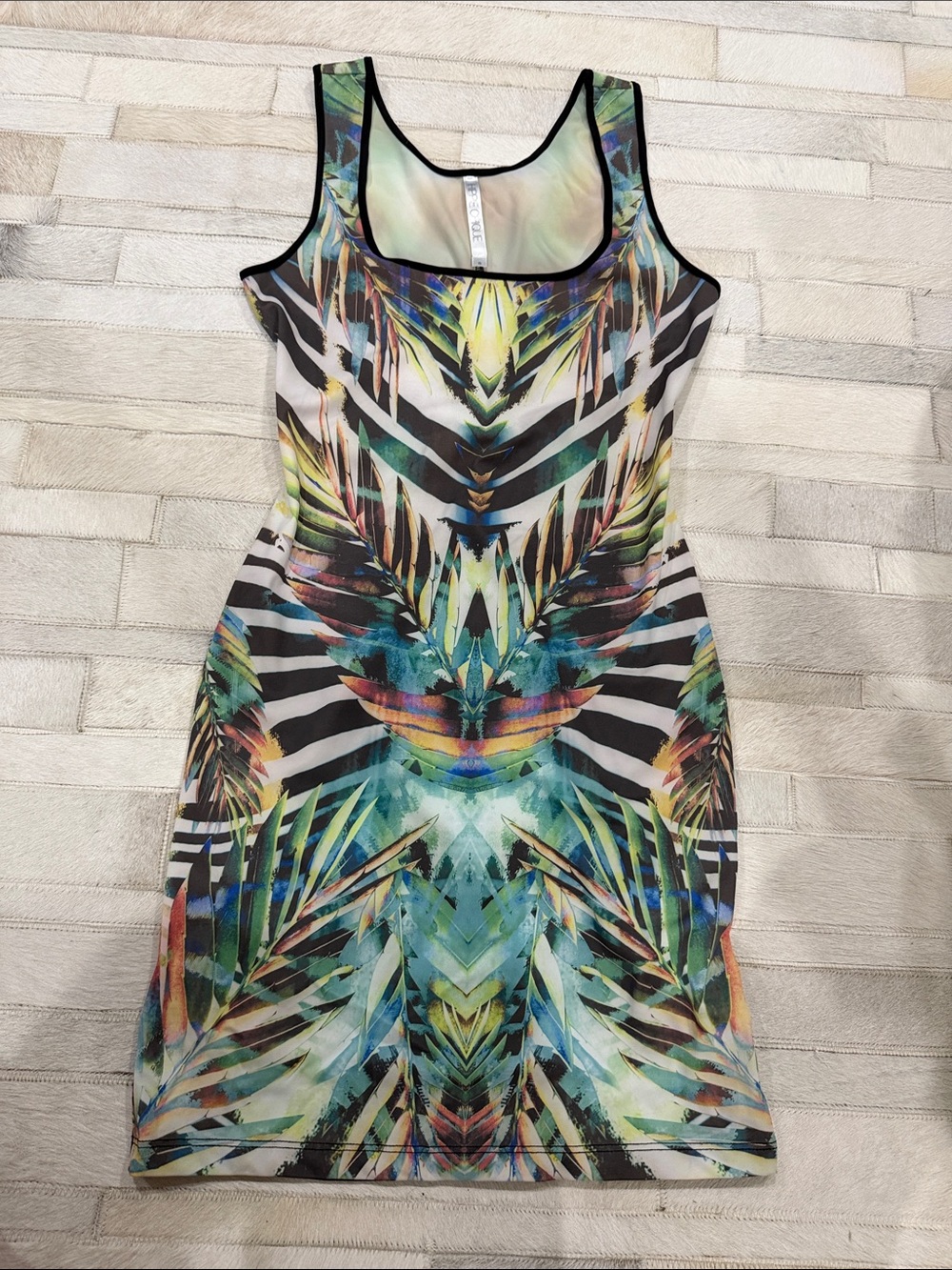 Hippie Chique Tropical Print Bodycon Dress - Multicolor